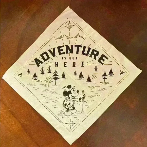 Adventure Is Out Here Disneyland Mickey Mouse Bandana 2020 USA - Picture 1 of 4